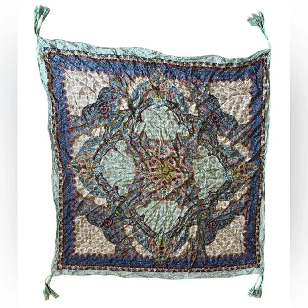 100% Silk Multi Colored Scarf Wrap Shawl